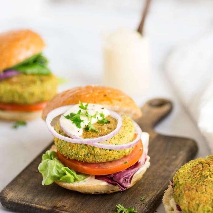 Broccoli and Cheese Veggie Burger