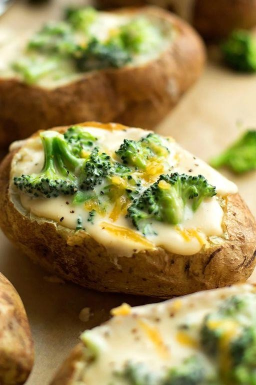 Broccoli and Mozzarella Stuffed Potatoes