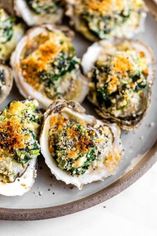 Broiled Oysters with Spinach and Cheese