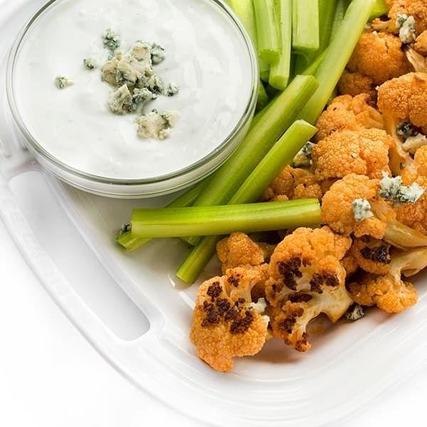 Buffalo Cauliflower Salad with Blue Cheese Dressing