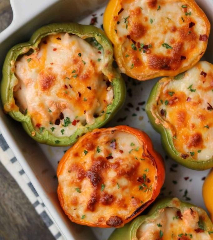 Buffalo Chicken Cheese Steak Stuffed Peppers