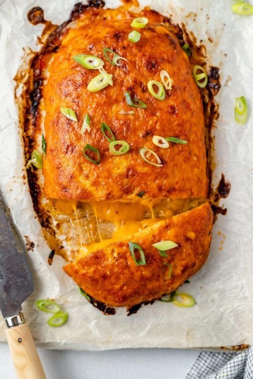 Buffalo Chicken Stuffed Meatloaf