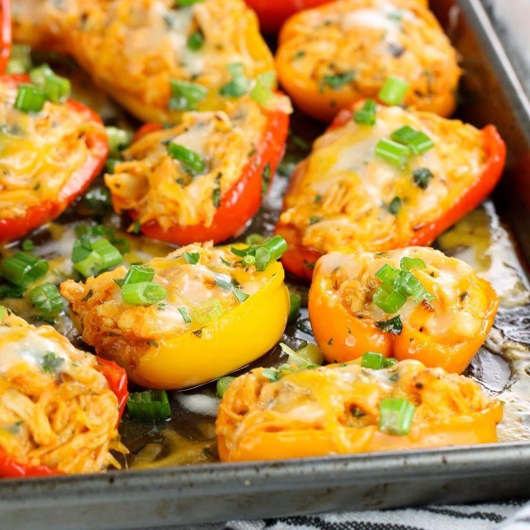 Buffalo Mac and Cheese Stuffed Peppers