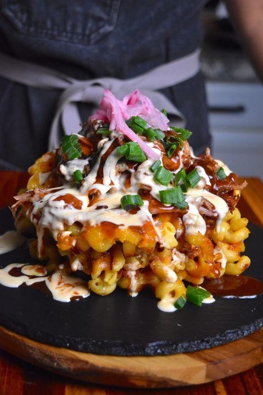 Buffalo Mac and Cheese Waffles