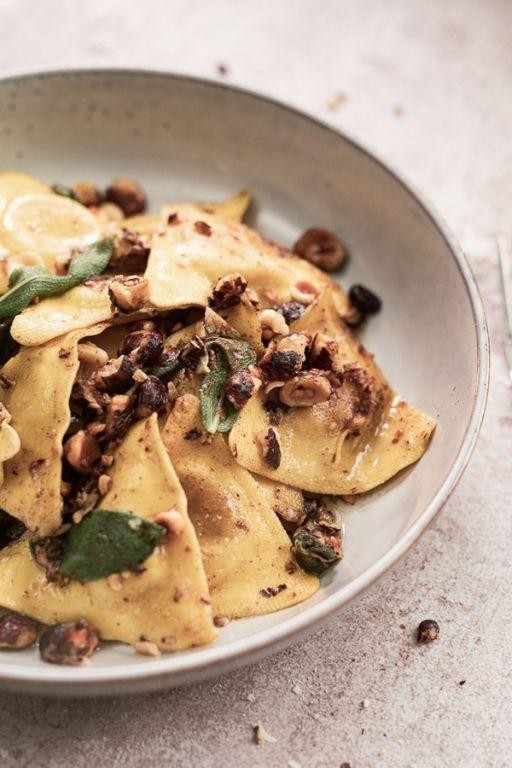 Butternut Squash Ravioli with Apple Cider Reduction