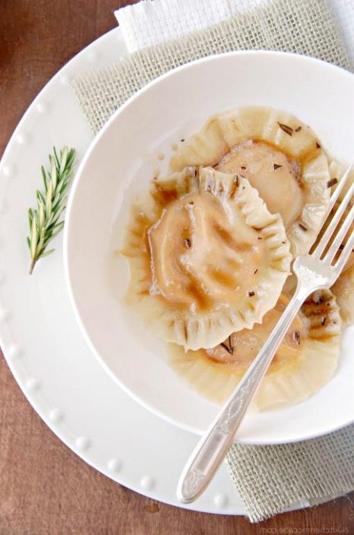 Butternut Squash Ravioli with Crispy Pancetta and Rosemary