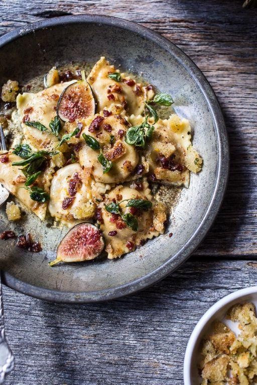 Butternut Squash Ravioli with Goat Cheese and Honey Drizzle