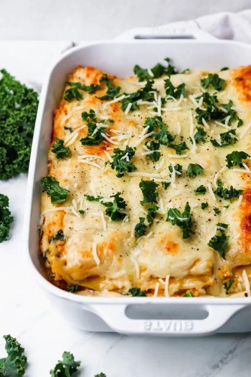 Butternut Squash and Kale White Sauce Lasagne