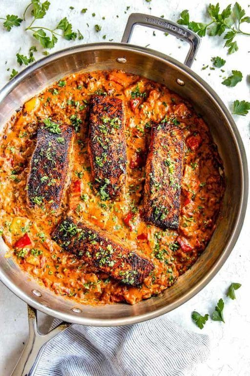 Cajun Blackened Salmon with Garlic Butter Sauce
