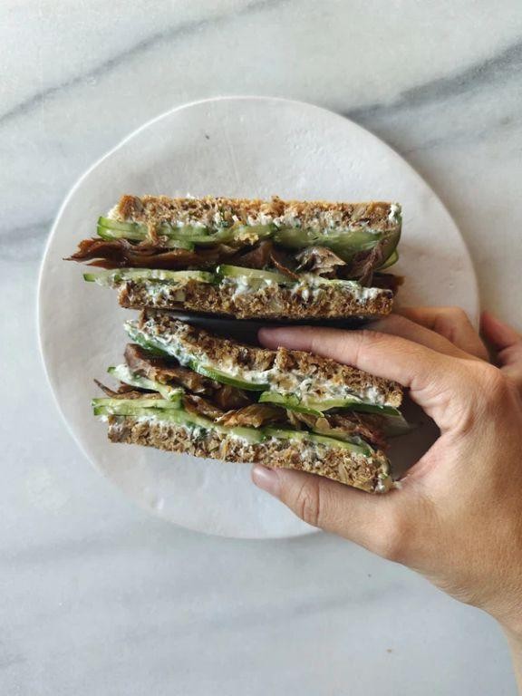 Canned Mackerel and Cucumber Sandwich
