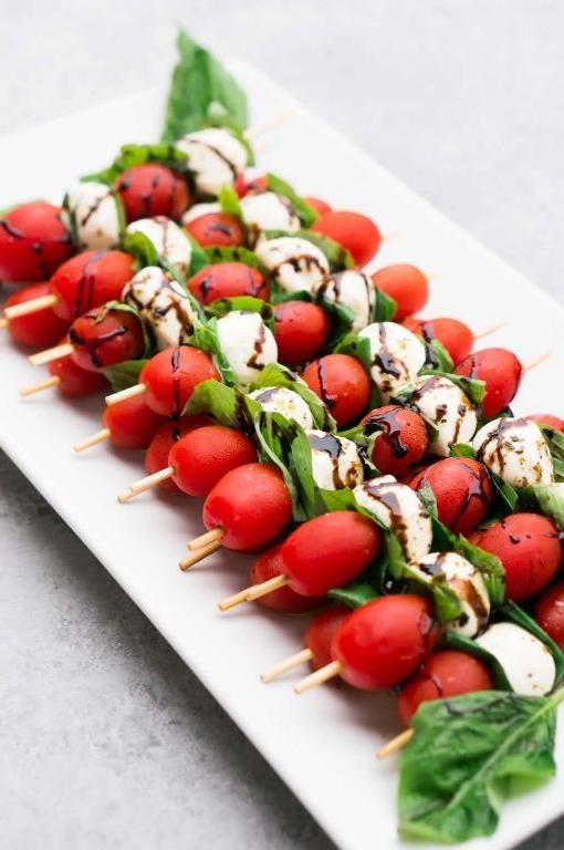 Caprese Skewers with Balsamic Glaze
