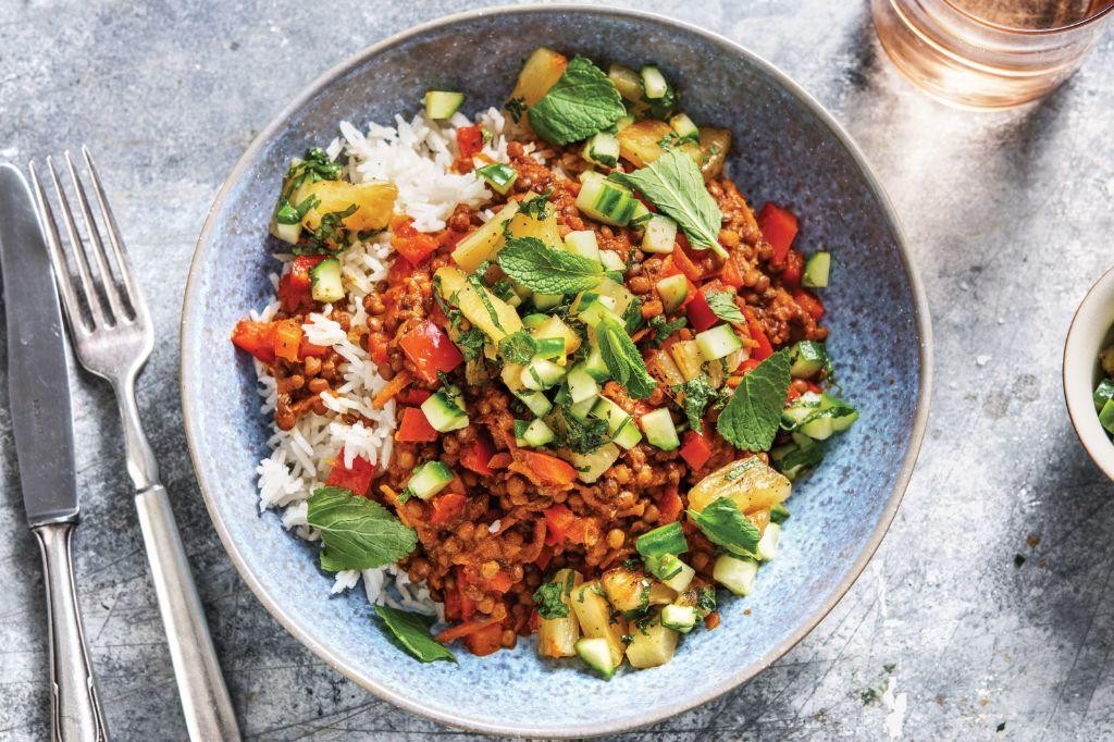 Caribbean Lentil Salad with Pineapple and Coconut
