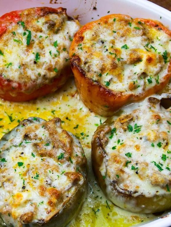 Carnivore Beef and Cheese Stuffed Peppers
