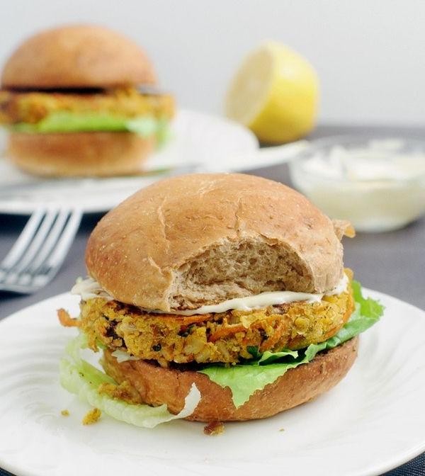 Carrot and Chickpea Veggie Burger