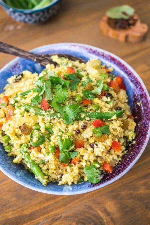 Cauliflower Pulao with Mixed Vegetables