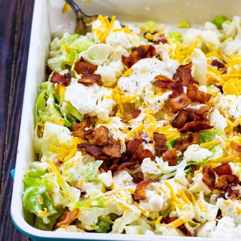 Cauliflower Salad with Bacon and Ranch Dressing