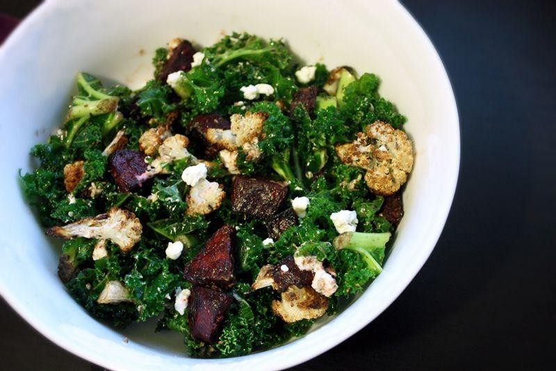 Cauliflower Salad with Beets and Goat Cheese