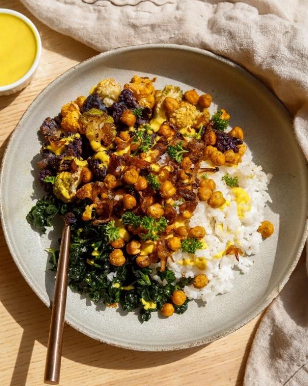 Cauliflower and Chickpea Rice Bowl