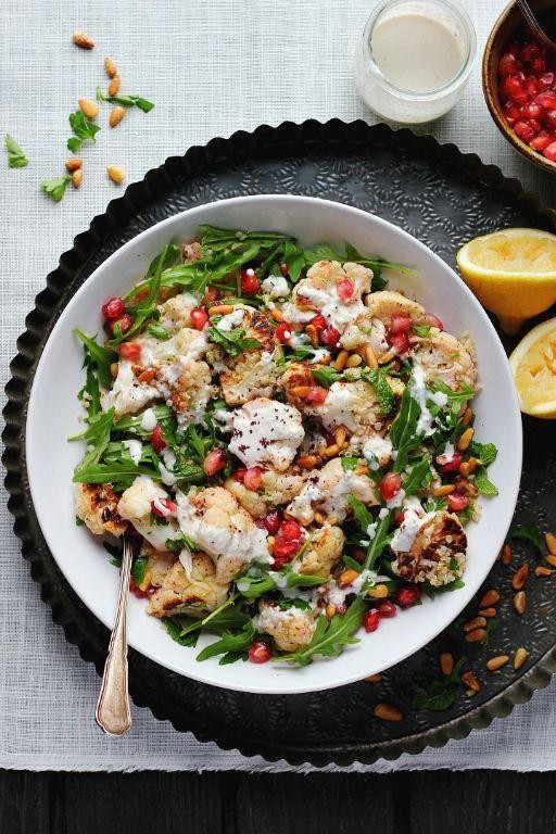 Cauliflower and Quinoa Salad with Pomegranate Seeds