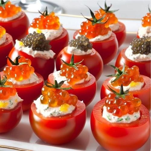 Caviar Stuffed Cherry Tomatoes