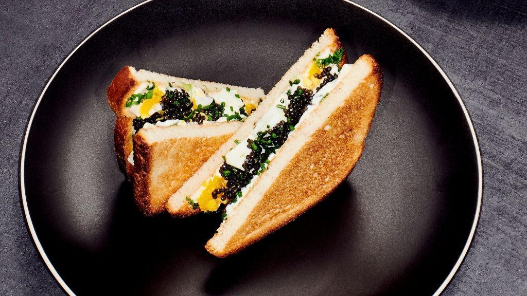 Caviar and Egg Salad Sandwiches