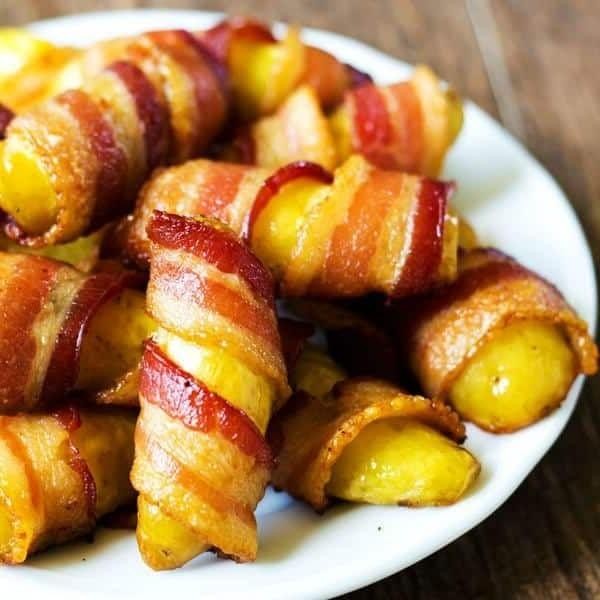 Cheesy Bacon Wrapped Fingerling Potatoes