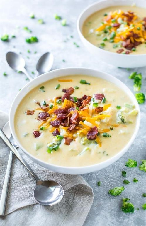 Cheesy Broccoli Baked Potato Soup