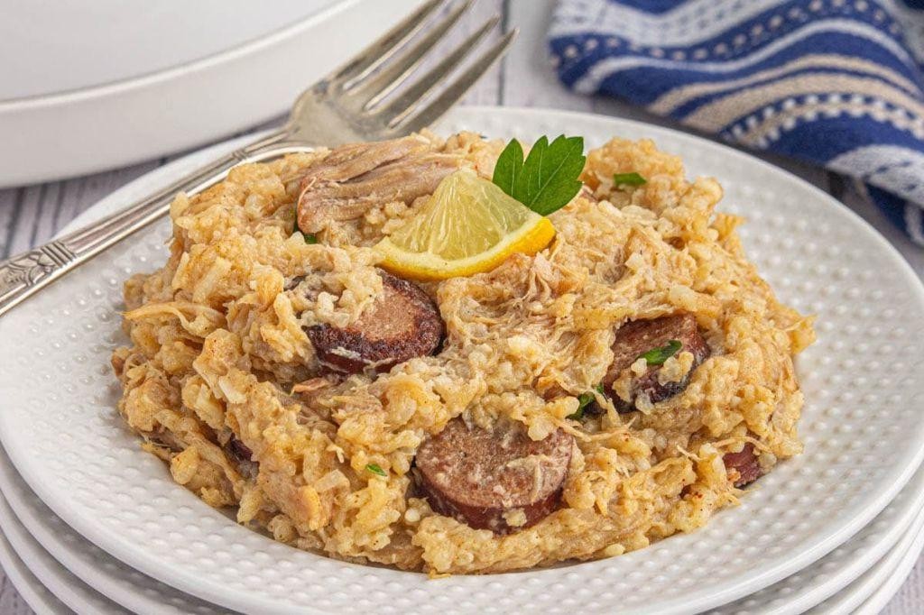 Cheesy Chicken Bog in Slow Cooker