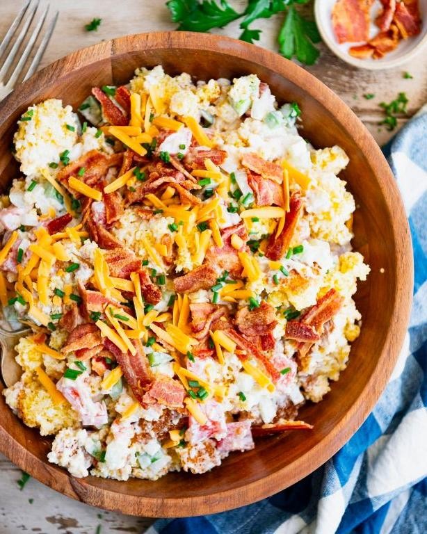 Cheesy Garlic Cornbread Salad