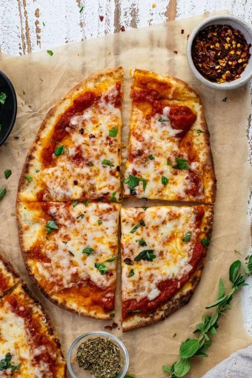 Cheesy Garlic Naan Pizza