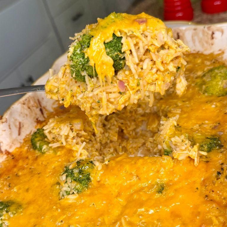 Cheesy Knorr Cheddar Broccoli Rice Bake