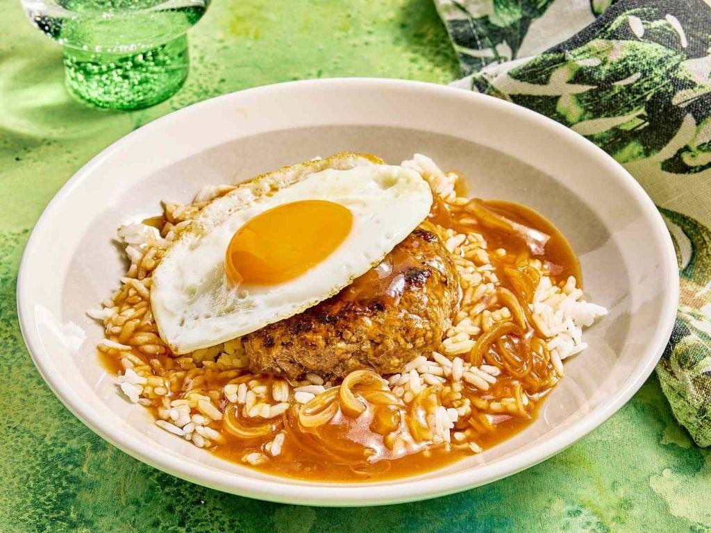 Cheesy Loco Moco with Fried Egg