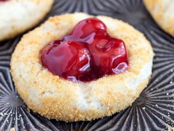 Cherry Cheesecake Thumbprint Cookies