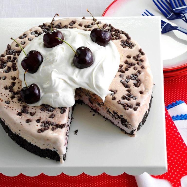 Cherry Cookies and Cream Ice Cream Cake