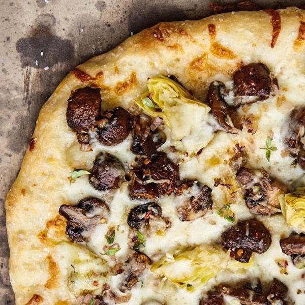 Chicken Artichoke Mushroom Pizza