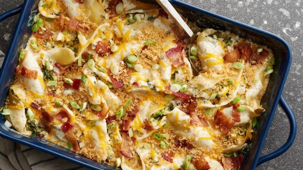 Chicken Bacon Spinach Stuffed Shells