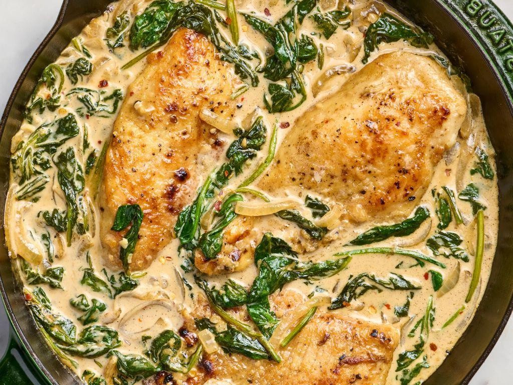 Chicken Breast with Creamy Spinach