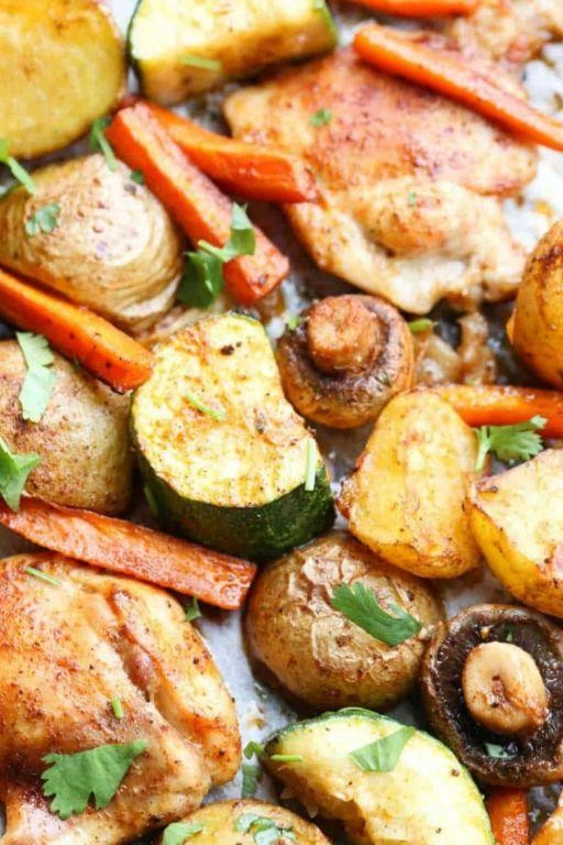 Chicken Breast with Roasted Potatoes and Vegetables