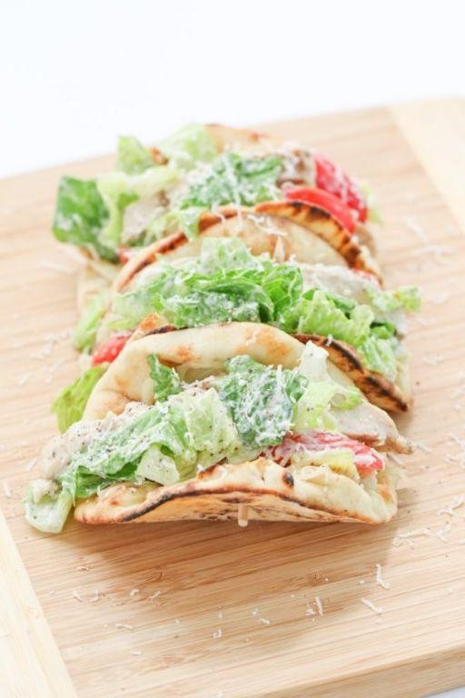 Chicken Caesar Pita Wraps