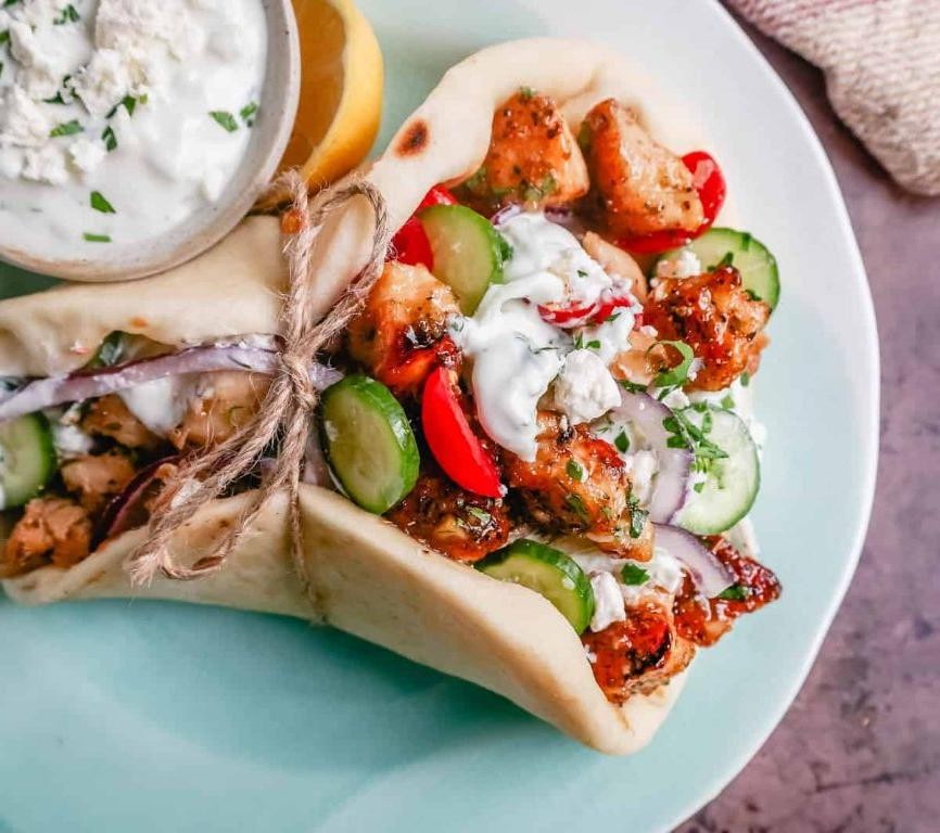 Chicken Gyro with Garlic Yogurt Sauce
