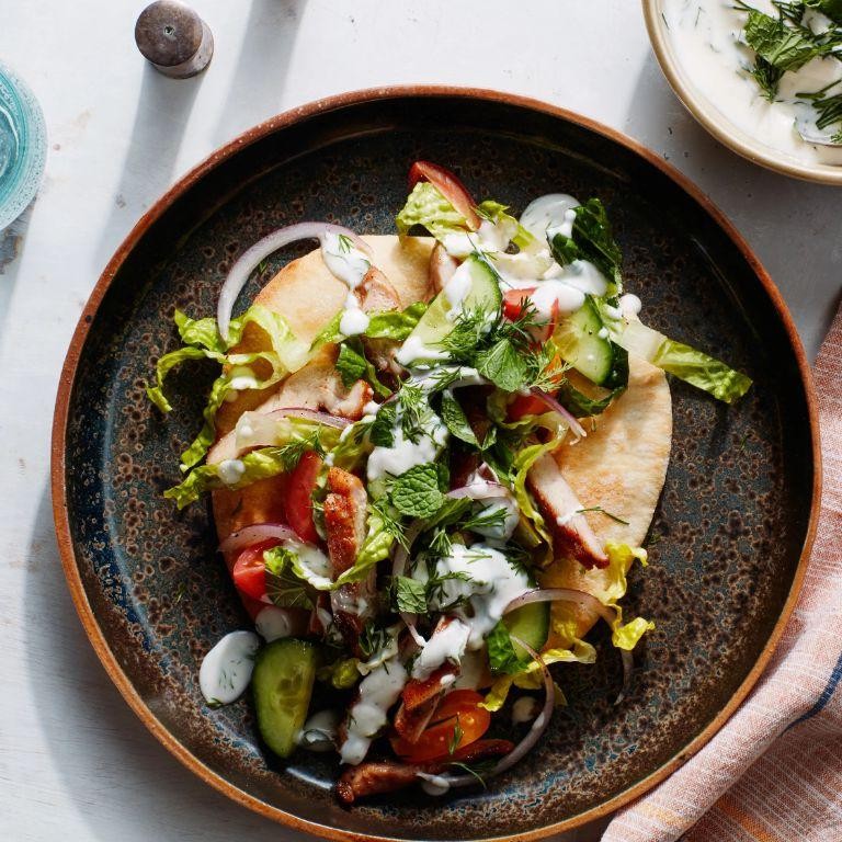 Chicken Pita with Tahini Dressing