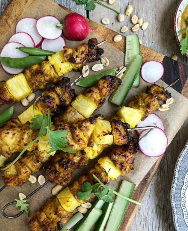 Chicken Satay Kebabs with Pineapple