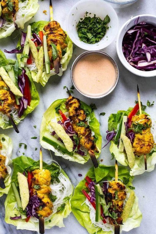 Chicken Satay Lettuce Wraps