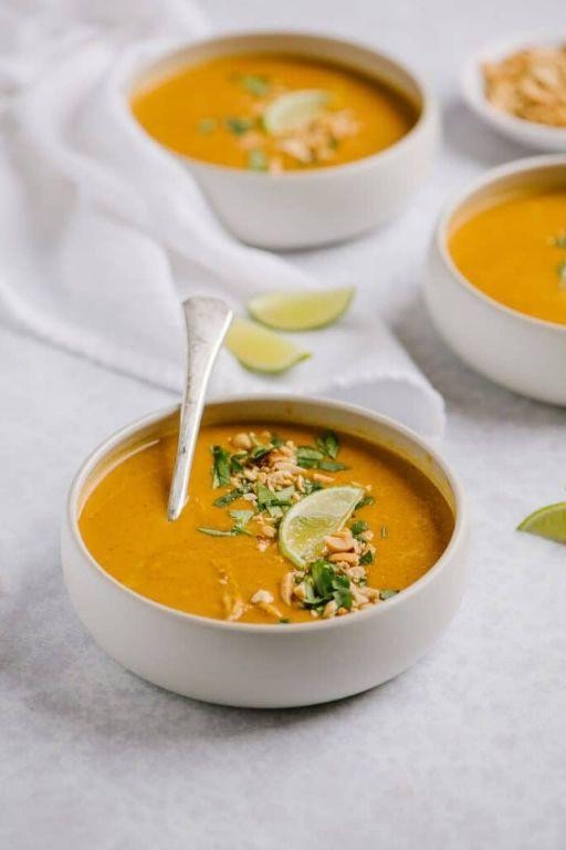 Chicken Satay Soup with Coconut Milk