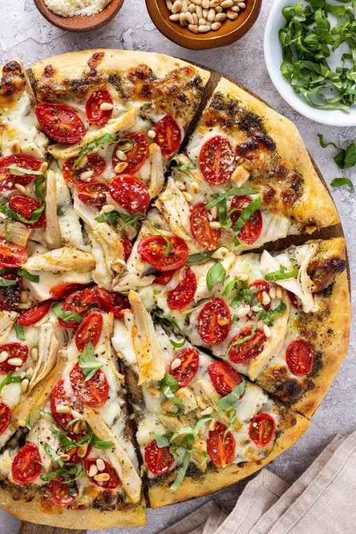 Chicken and Basil Pizza