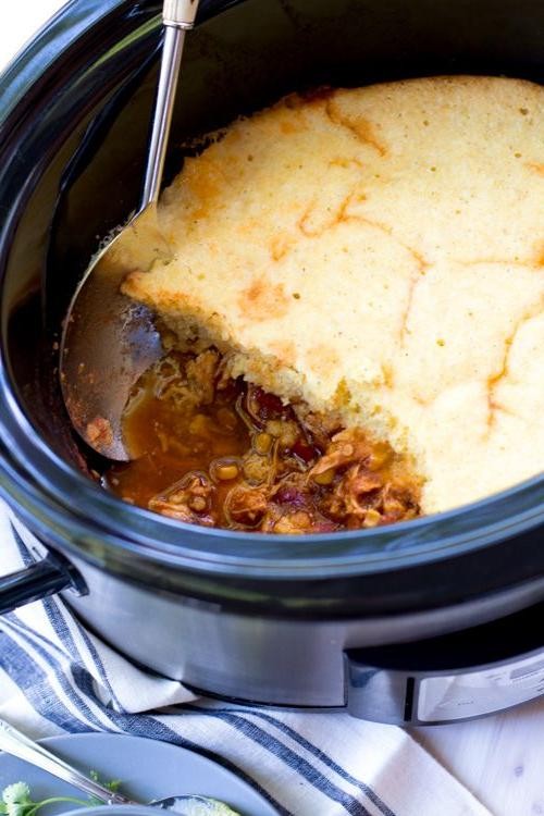 Chicken and Cornbread Slow Cooker Stew