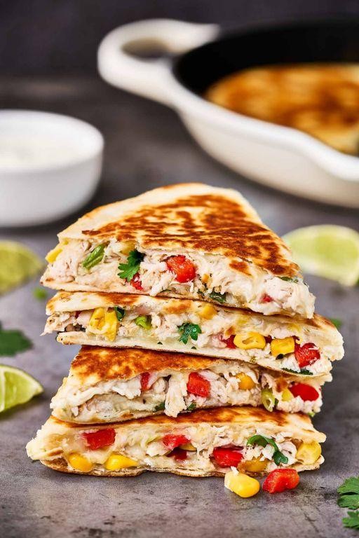 Chicken and Cream Cheese Quesadillas