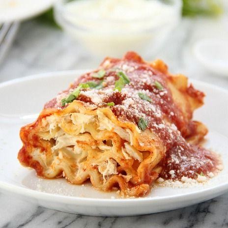 Chicken and Marinara Lasagna Rolls