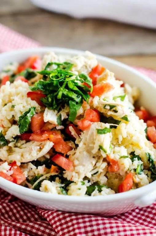 Chicken and Rice Crock Pot with Spinach and Feta