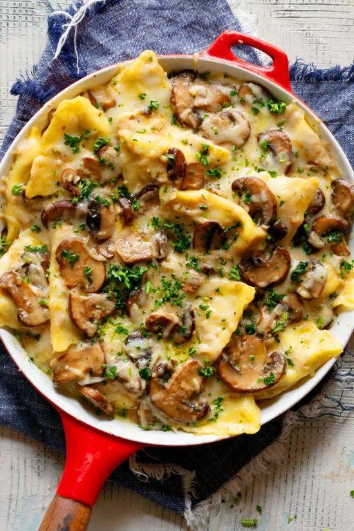Chicken and Tortellini with Garlic Cream Sauce